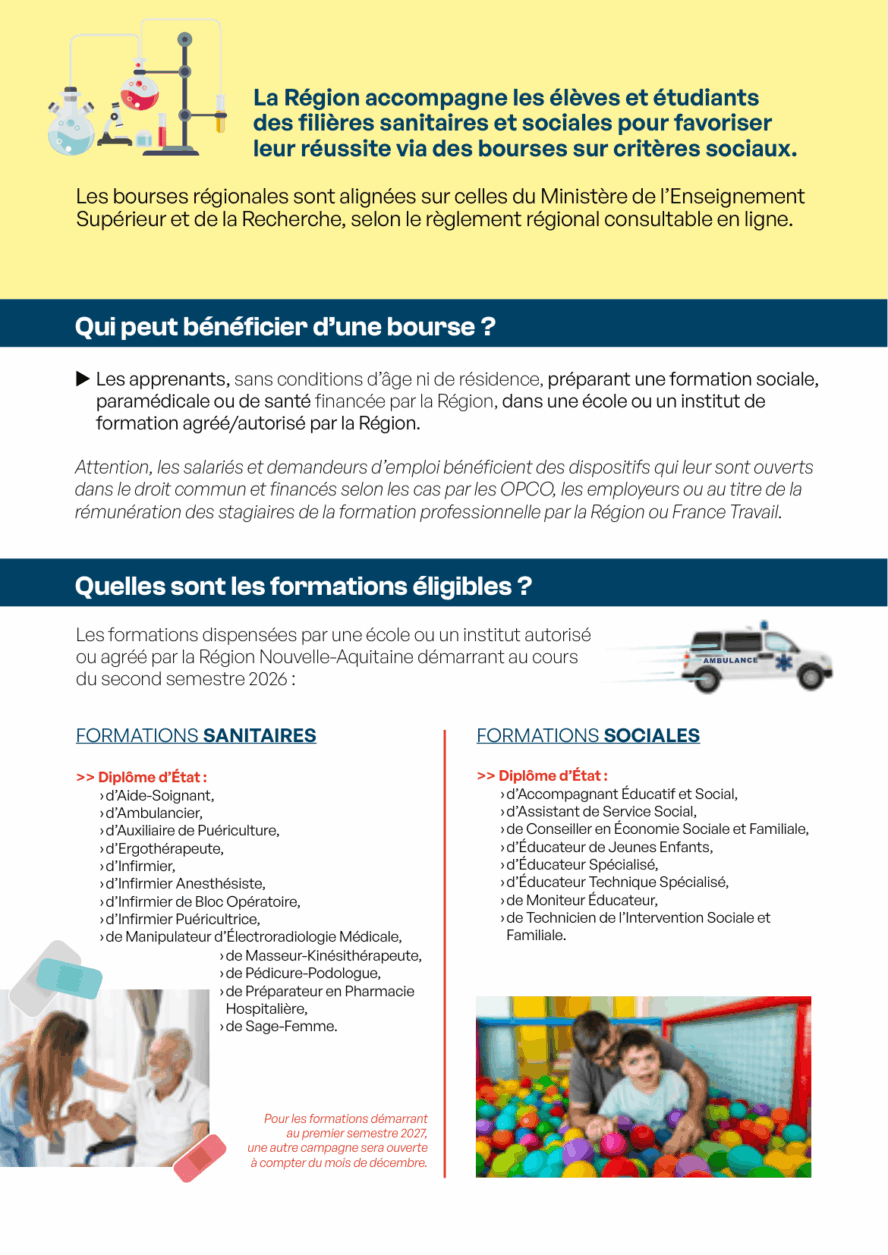 Bourses Régionales 2026 : Ouverture de la campagne de demande pour les formations sanitaires et sociales - 2026_SEPT_PLAQUETTE_Version_numérique-2