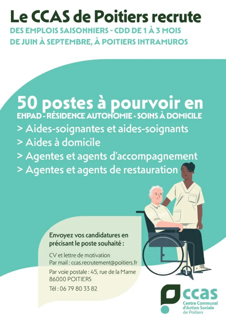 50 postes à pourvoir au CCAS de Poitiers