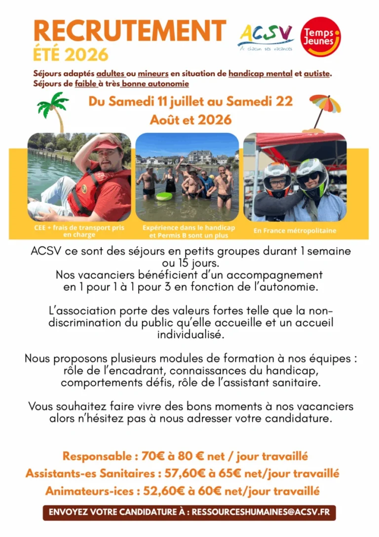 Recrutement été 2026 ACSV