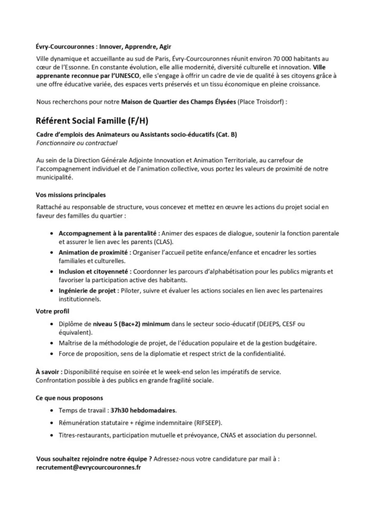 Référent Social Famille F/H