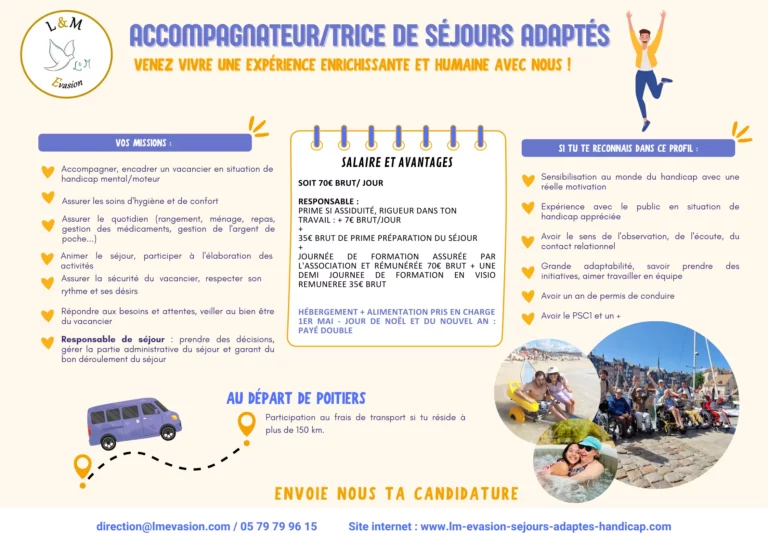 Accompagnateur/trice de séjours adaptés (86)